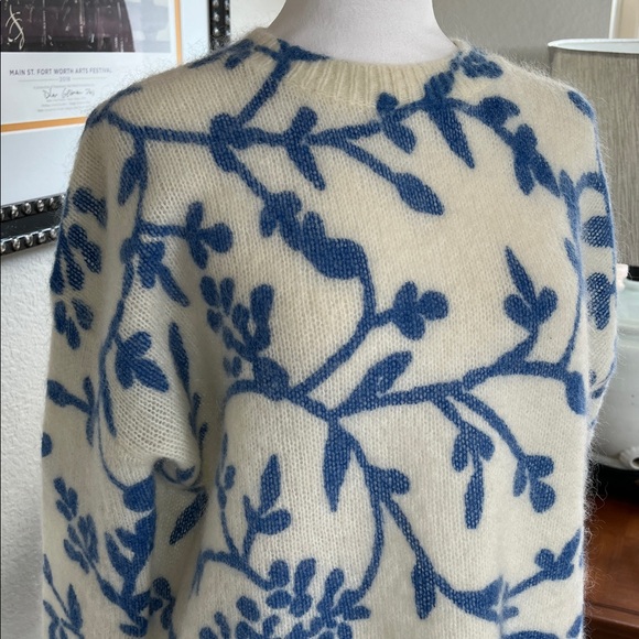 Sezane Blue and White Ivory Sweater XS - Picture 3 of 5
